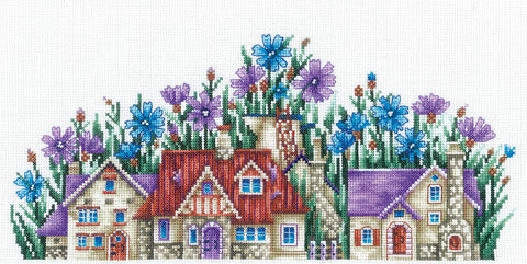 Rugiagėlių šalis – kryželių siuvinėjimo rinkinys Aida 16, 29×13 cm, 30 PNK Kirov atspalvių