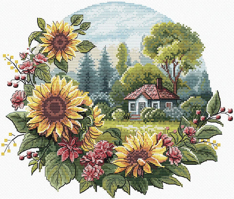 Siuvinėjimo kryželiu rinkinys „Saulėta diena“ 24 x 20,5 cm