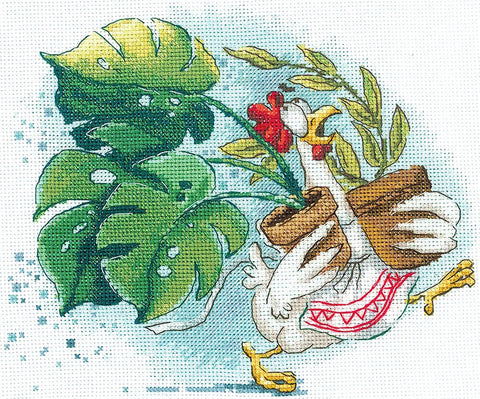 Siuvinėjimo kryželiu rinkinys „Gėlių šurmulys“ – gėlių kompozicijos paveikslas, 19 × 15,5 cm