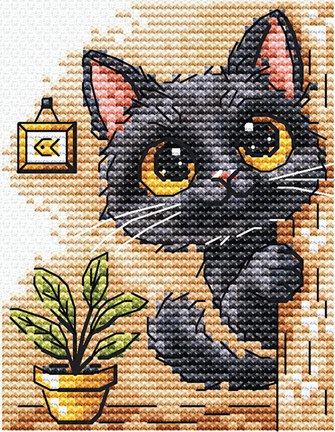 Siuvinėjimo kryželiu rinkinys knygos skirtukui „Kūdikis“ 7,5 x 10 cm