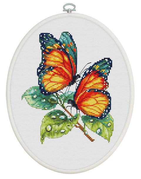 Siuvinėjimo kryželiu rinkinys su lankeliu „Susitikimas po lietaus“ 16 x 19 cm