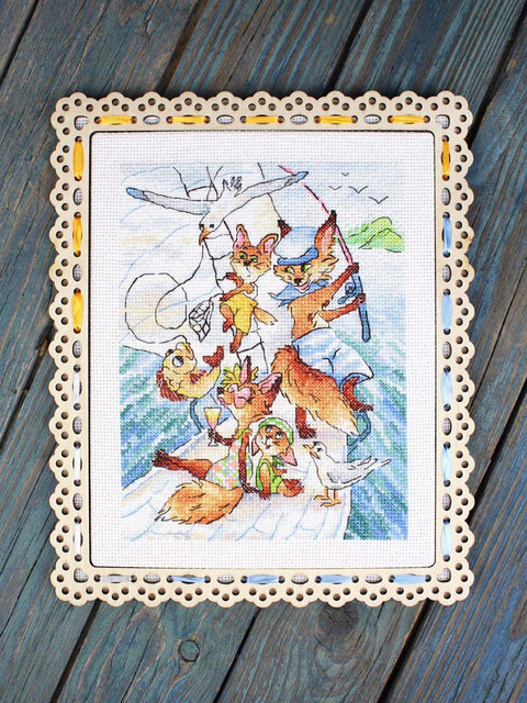 Siuvinėjimo kryželiu rinkinys „Jūros kelionė“ 20 x 16 cm