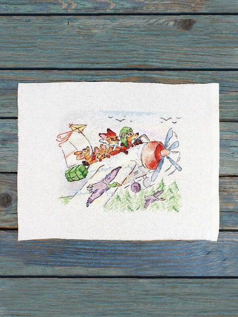 Siuvinėjimo kryželiu rinkinys „Skriskime į pietus“ 15 x 20 cm