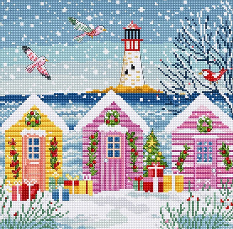 Siuvinėjimo rinkinys Snowy Sea Cottages 23x22cm SLETIL9915 - 🧶kaSiulai.lt
