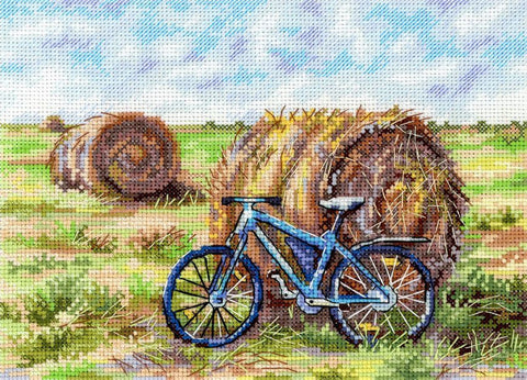 Siuvinėjimo kryželiu rinkinys „Dviračio kelionė“ 15 x 20 cm