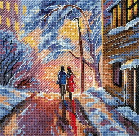 Siuvinėjimo kryželiu rinkinys „Kelyje namo“ 14 x 14 cm