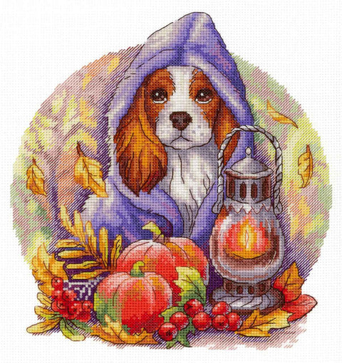 Siuvinėjimo kryželiu rinkinys „Rudeninis Mėlis“ paveikslui 20x18 cm, SNV-885