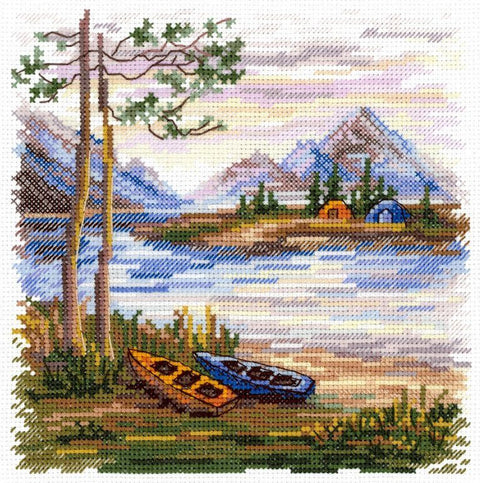 Siuvinėjimo kryželiu rinkinys „Naktis gamtoje“ 16 x 16 cm