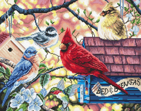 Siuvinėjimo rinkinys Springtime Songbirds 33x26cm SLETIL8062 - 🧶kaSiulai.lt
