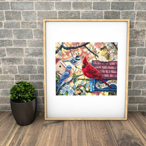 Siuvinėjimo rinkinys Springtime Songbirds 33x26cm SLETIL8062 - 🧶kaSiulai.lt