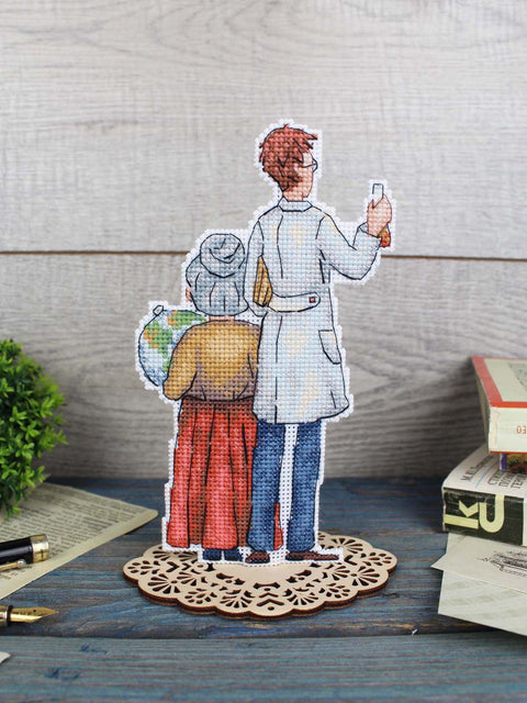 Kryželių siuvinėjimo rinkinys „Mokytojai“, 18 × 10 cm – ideali dovana mokytojui
