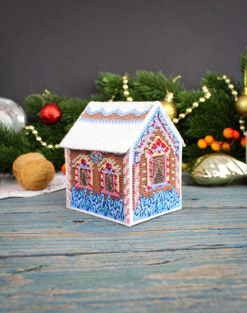 3D žaislinis namelis – kryželiu siuvinėjimo rinkinys, 6×9×8 cm