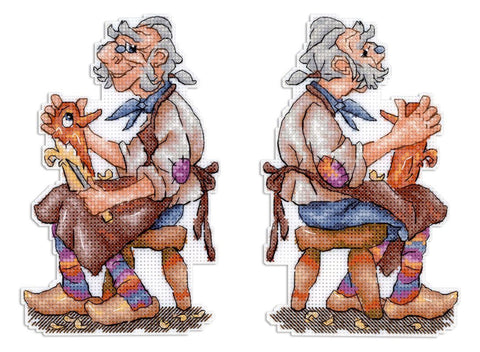 Siuvinėjimo kryželiu komplektas „Papa Carlo“, 17x10 cm rankdarbių paveikslėlis