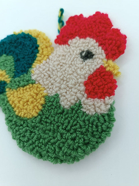 Kryželių siuvinėjimo rinkinys „Gaidys“ – spalvingas motyvas, 14,5 × 13,5 cm