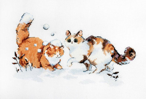Siuvinėjimo rinkinys Winter Kitties 21x13 cm SLETIL8813 - 🧶kaSiulai.lt