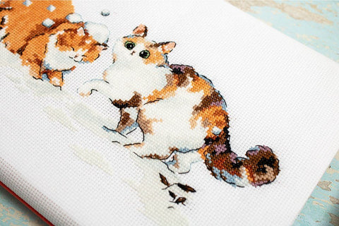 Siuvinėjimo rinkinys Winter Kitties 21x13 cm SLETIL8813 - 🧶kaSiulai.lt