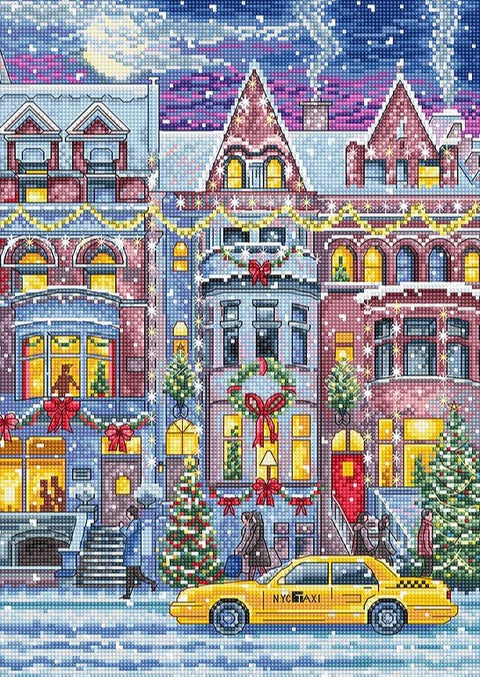 Siuvinėjimo rinkinys "Winter Townhouse" 21x30cm SLETIL8076 - 🧶kaSiulai.lt