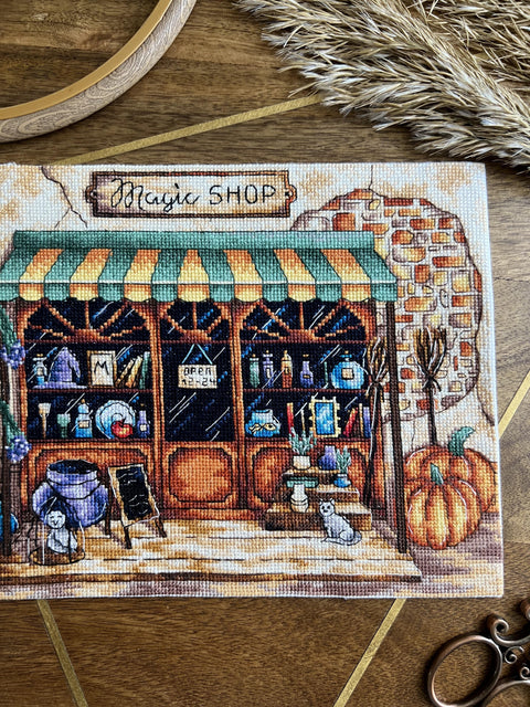 Skaičiuoto kryželio siuvinėjimo komplektas Aida 16 ct, 33 spalvos, 28,5×19 cm - kaSiulai.lt