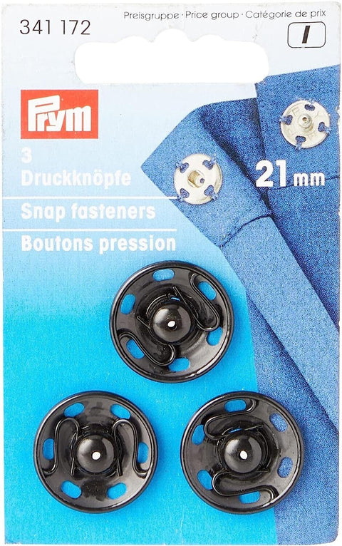 Spaudės 21mm, juodos, 3 vnt. - kaSiulai.lt