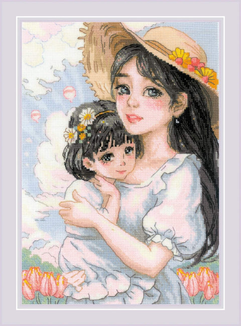 RIOLIS siuvinėjimo rinkinys "Tender Love" Nr.2198 — 28 spalvų, AIDA 21×30 cm