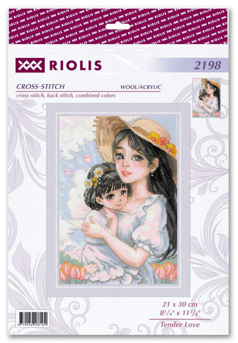 RIOLIS siuvinėjimo rinkinys "Tender Love" Nr.2198 — 28 spalvų, AIDA 21×30 cm