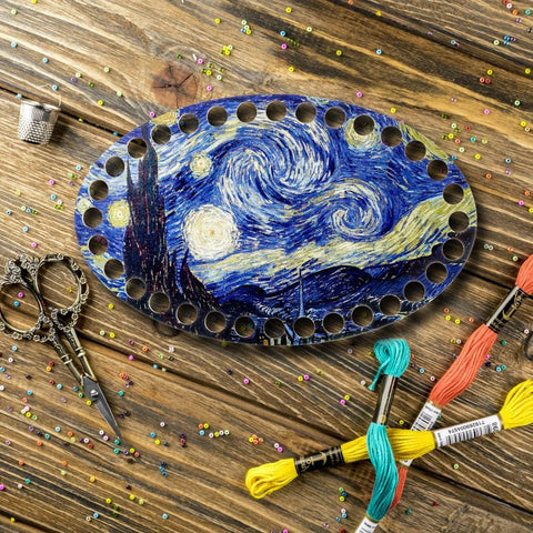 Wonderland Crafts mulinų siūlų organizatorius su graviruota numeracija, 12,5×20 cm