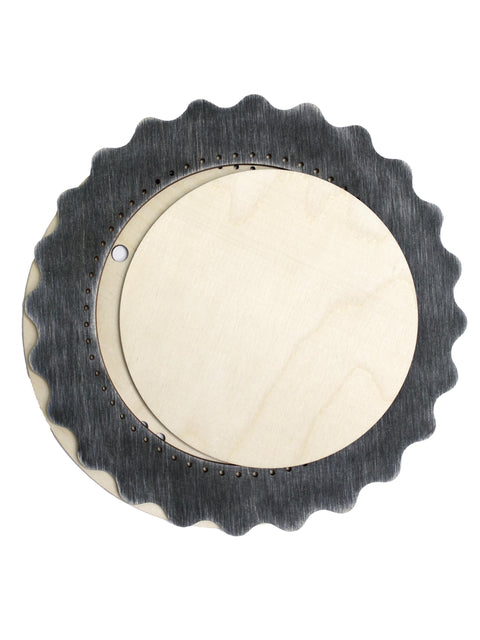 Vidutinio dydžio apvalus siuvinėjimo lankelis — pilkai mėlynas - kaSiulai.lt