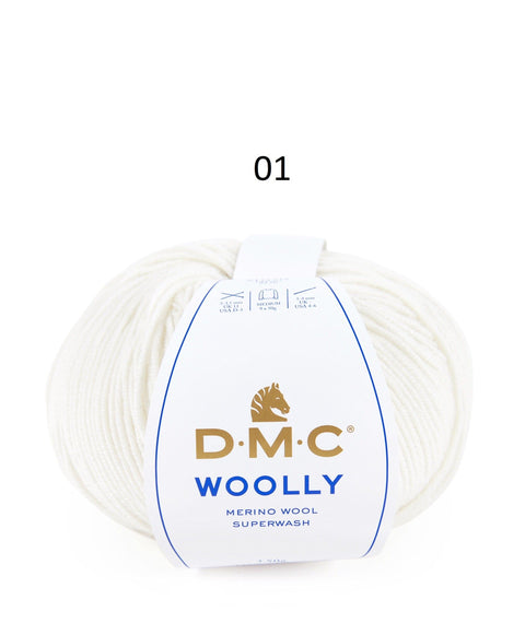 Spalva 001: DMC WOOLY 100% Merino Vilna - itin švelnūs vilnoniai siūlai