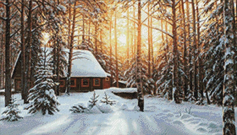 Deimantinės mozaikos rinkinys „Žiemos peizažas“ 70 x 40 cm