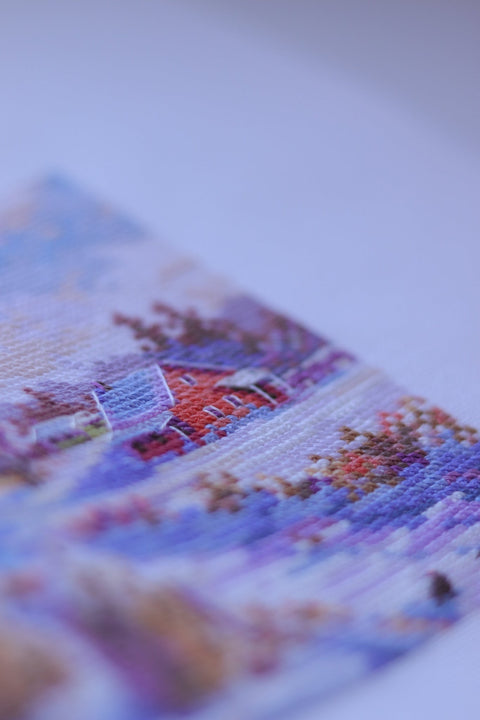 Žiemos motyvo kryželiu siuvimo komplektas 11,5×11,5 cm dovanai - kaSiulai.lt