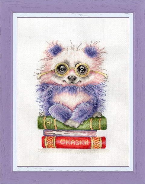 Zolotoe Runo siuvinėjimo komplektas „Knygų mylėtojas“, Aida 18, 29 spalvos, 16,4×11 cm - kaSiulai.lt