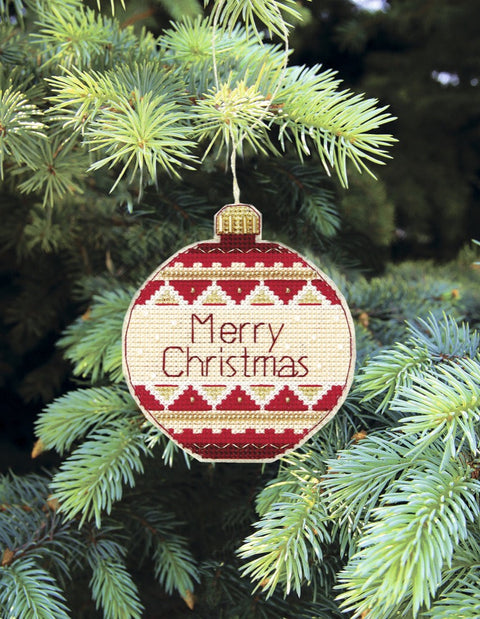 Charivna Mit kryželiu siuvinėjimo rinkinys – kalėdinis eglutės žaisliukas su karoliukais