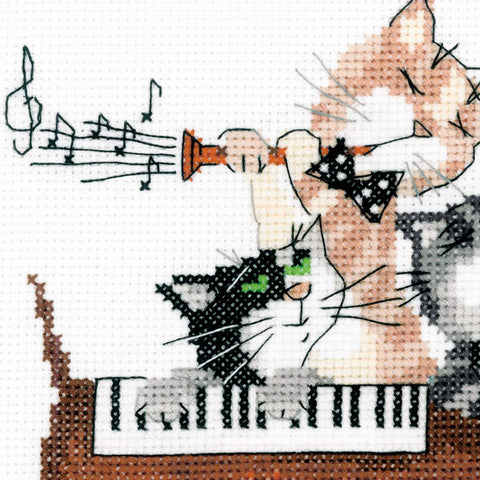 RIOLIS siuvinėjimo rinkinys "Dachshund Blues" Nr.1495 — 20×20 cm, 13 spalvų, 14 ct AIDA