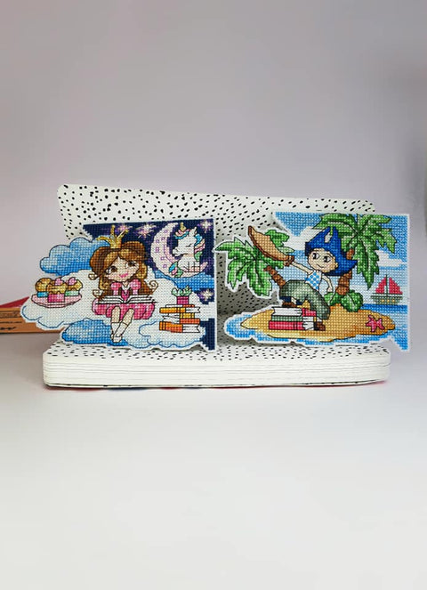 Charivna Mit kryželių rinkinys — knygos žymeklis „Fantazijų pasaulis – Berniukas“