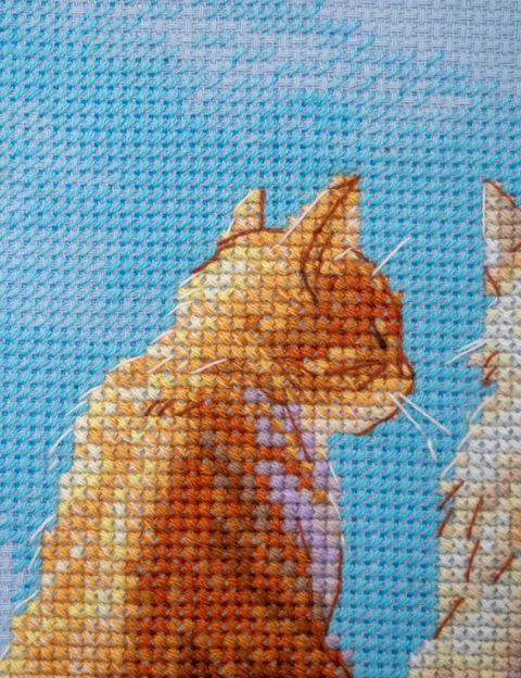 Siuvinėjimo kryželiu rinkinys „Katės prie jūros“ 30 x 21 cm