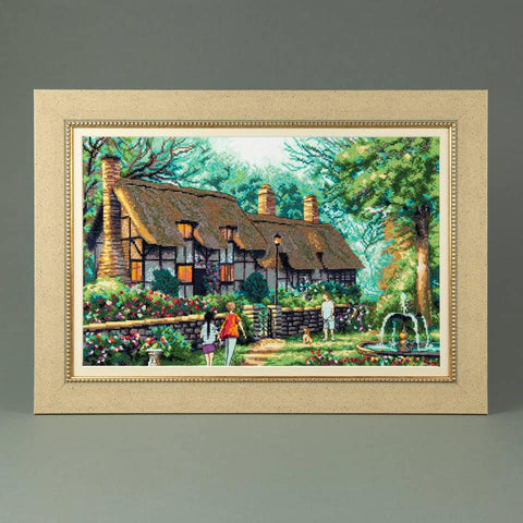 Charivna Mit siuvinėjimo kryželiu rinkinys „Veidrodinis vanduo“ — Aida 16, 36×24,5 cm, 44 Madeira spalvos