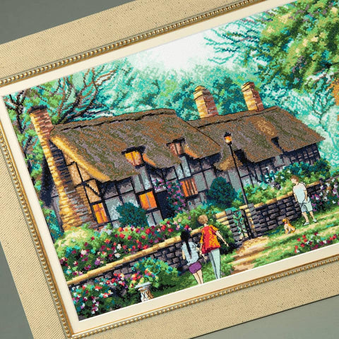 Charivna Mit siuvinėjimo kryželiu rinkinys „Veidrodinis vanduo“ — Aida 16, 36×24,5 cm, 44 Madeira spalvos