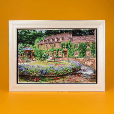 Charivna Mit siuvinėjimo kryželiu rinkinys „Veidrodinis vanduo“ — Aida 16, 36×24,5 cm, 44 Madeira spalvos