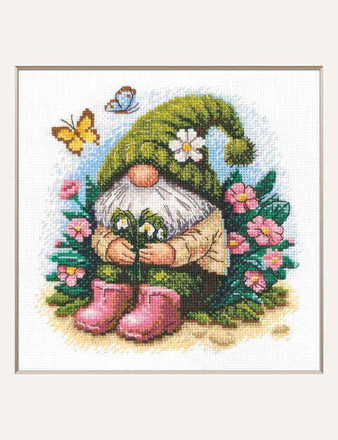 Siuvinėjimo kryželiu rinkinys „Žydintis nykštukas“ 20 x 20 cm