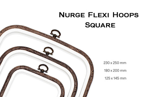 Lankstus kvadratinis siuvinėjimo lankelis Flexi Hoop 23 x 25 cm, rudas