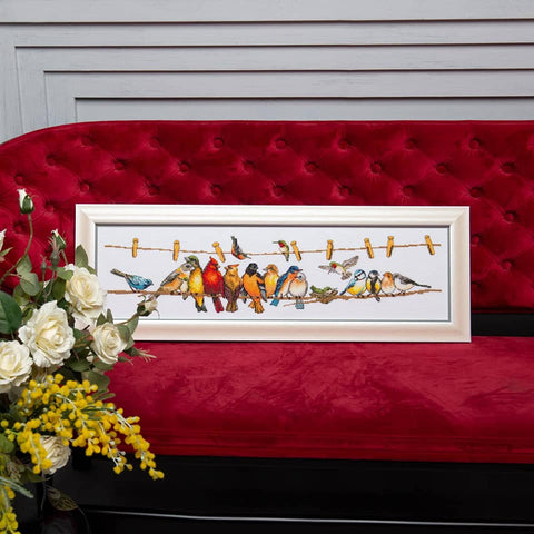 Charivna Mit kryželių rinkinys „Šilčiau kartu“ 63×17 cm, Aida 14, 42 spalvų