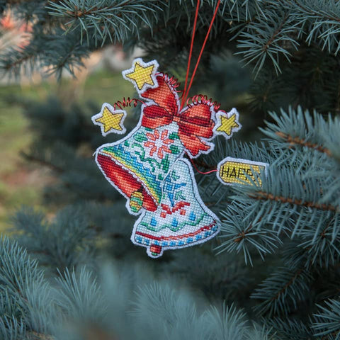 Charivna Mit kryželiu siuvinėjimo rinkinys kalėdinėms eglutės dekoracijoms, 12×15 cm