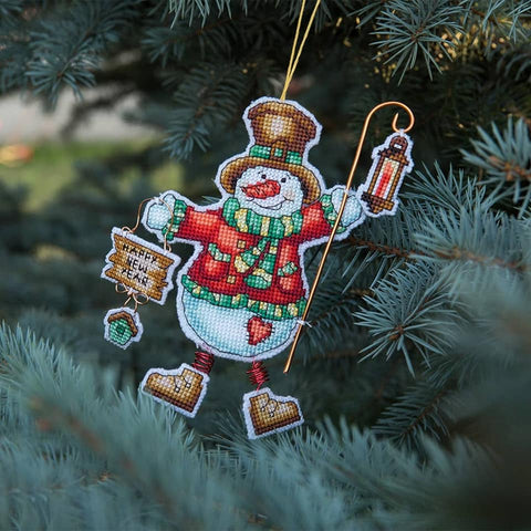 Charivna Mit kryželiu siuvinėjimo rinkinys kalėdiniams žaisliukams, plastikinė kanva 13×15 cm