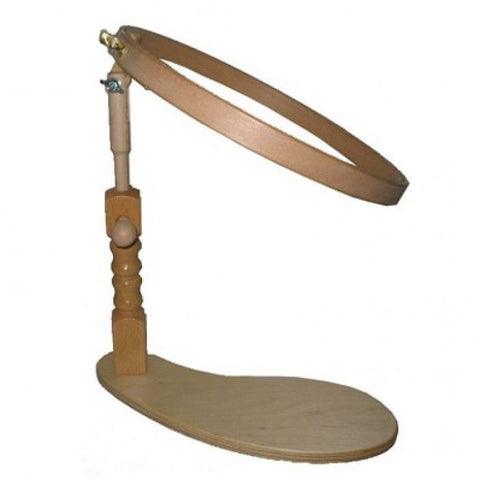 Elbesee 25 cm medinis siuvinėjimo lankelis‑stovas (reguliuojamas, 180°)