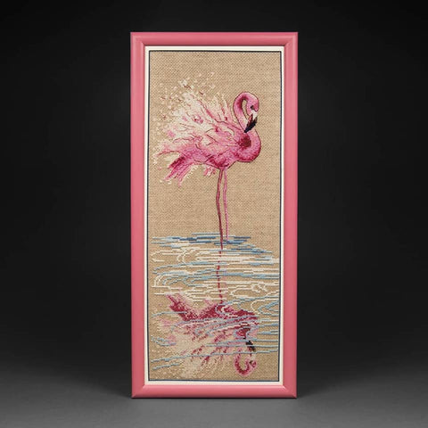 Charivna Mit kryželių siuvinėjimo rinkinys „Prie vandens“ — Aida 14, Madeira, 16,5×42 cm