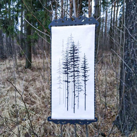 Charivna Mit siuvinėjimo rinkinys mišria technika „Ūkanotas miškas“, 15×29,5 cm