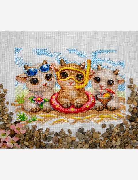 Siuvinėjimo kryželiu rinkinys „Vasaros džiaugsmas“ 30 x 21 cm