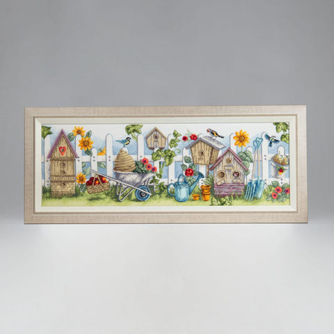 Charivna Mit kryželių rinkinys "Paukščių kiemas" — Aida 16, 54×18 cm, 51 Madeira spalva