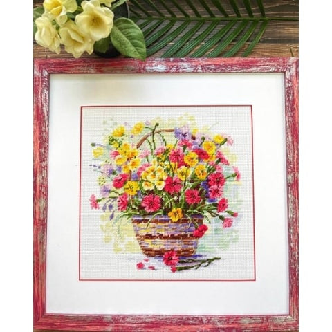 Siuvinėjimo kryželiu rinkinys „Žydinti vasara“ 25 x 25 cm