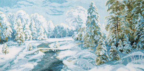 Charivna Mit kryželių rinkinys „Žiemos šalna“ (Aida 14, 53×26 cm)